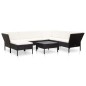 8-tlg. Garten-Lounge-Set mit Auflagen Poly Rattan Schwarz 8-tlg. Garten-Lounge-Set mit Auflagen Poly Rattan Schwarz