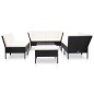 8-tlg. Garten-Lounge-Set mit Auflagen Poly Rattan Schwarz 8-tlg. Garten-Lounge-Set mit Auflagen Poly Rattan Schwarz