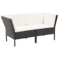 8-tlg. Garten-Lounge-Set mit Auflagen Poly Rattan Schwarz 8-tlg. Garten-Lounge-Set mit Auflagen Poly Rattan Schwarz