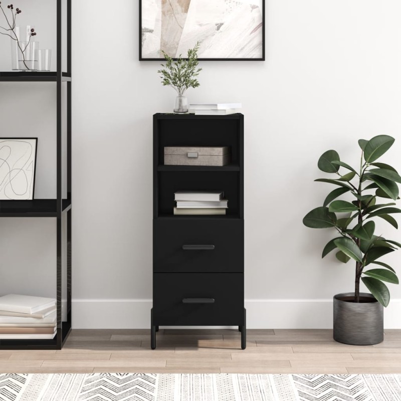 vidaXL Sideboard Schwarz 34,5x34x90 cm Holzwerkstoff vidaXL Sideboard Schwarz 34,5x34x90 cm Holzwerkstoff