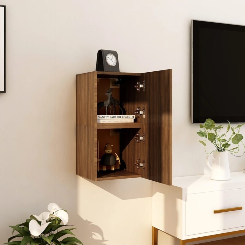 vidaXL TV-Wandschrank 2 Stk. Braun Eiche 30,5x30x30 cm vidaXL TV-Wandschrank 2 Stk. Braun Eiche 30,5x30x30 cm