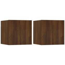 vidaXL TV-Wandschrank 2 Stk. Braun Eiche 30,5x30x30 cm