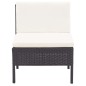 8-tlg. Garten-Lounge-Set mit Auflagen Poly Rattan Schwarz 8-tlg. Garten-Lounge-Set mit Auflagen Poly Rattan Schwarz