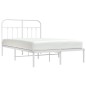 vidaXL Bettgestell mit Kopfteil Metall Weiß 120x190 cm vidaXL Bettgestell mit Kopfteil Metall Weiß 120x190 cm
