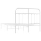 vidaXL Bettgestell mit Kopfteil Metall Weiß 120x190 cm vidaXL Bettgestell mit Kopfteil Metall Weiß 120x190 cm