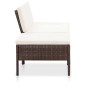 3-tlg. Garten-Lounge-Set mit Auflagen Poly Rattan Braun 3-tlg. Garten-Lounge-Set mit Auflagen Poly Rattan Braun