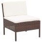 3-tlg. Garten-Lounge-Set mit Auflagen Poly Rattan Braun 3-tlg. Garten-Lounge-Set mit Auflagen Poly Rattan Braun