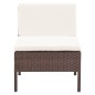 3-tlg. Garten-Lounge-Set mit Auflagen Poly Rattan Braun 3-tlg. Garten-Lounge-Set mit Auflagen Poly Rattan Braun