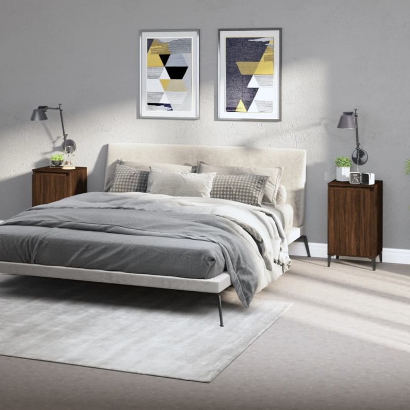 vidaXL Nachttische 2 Stk. Braun Eichen-Optik 40x35x70 cm Holzwerkstoff vidaXL Nachttische 2 Stk. Braun Eichen-Optik 40x35x70 cm Holzwerkstoff