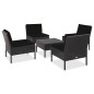 5-tlg. Garten-Sofagarnitur mit Auflagen Poly Rattan Schwarz 5-tlg. Garten-Sofagarnitur mit Auflagen Poly Rattan Schwarz