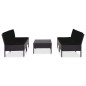 5-tlg. Garten-Sofagarnitur mit Auflagen Poly Rattan Schwarz 5-tlg. Garten-Sofagarnitur mit Auflagen Poly Rattan Schwarz