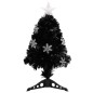 vidaXL Weihnachtsbaum mit LED-Schneeflocken Schwarz 64 cm Fiberoptik vidaXL Weihnachtsbaum mit LED-Schneeflocken Schwarz 64 cm Fiberoptik