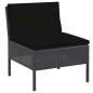 5-tlg. Garten-Sofagarnitur mit Auflagen Poly Rattan Schwarz 5-tlg. Garten-Sofagarnitur mit Auflagen Poly Rattan Schwarz