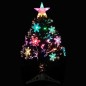 vidaXL Weihnachtsbaum mit LED-Schneeflocken Schwarz 64 cm Fiberoptik vidaXL Weihnachtsbaum mit LED-Schneeflocken Schwarz 64 cm Fiberoptik