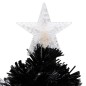vidaXL Weihnachtsbaum mit LED-Schneeflocken Schwarz 64 cm Fiberoptik vidaXL Weihnachtsbaum mit LED-Schneeflocken Schwarz 64 cm Fiberoptik