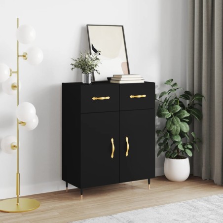 vidaXL Sideboard Schwarz 69,5x34x90 cm Holzwerkstoff