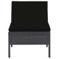 5-tlg. Garten-Sofagarnitur mit Auflagen Poly Rattan Schwarz 5-tlg. Garten-Sofagarnitur mit Auflagen Poly Rattan Schwarz
