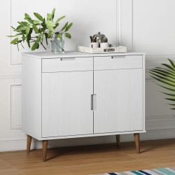 vidaXL Sideboard MOLDE Weiß 90x40x80 cm Massivholz Kiefer
