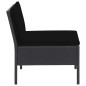 5-tlg. Garten-Sofagarnitur mit Auflagen Poly Rattan Schwarz 5-tlg. Garten-Sofagarnitur mit Auflagen Poly Rattan Schwarz