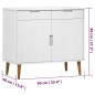 vidaXL Sideboard MOLDE Weiß 90x40x80 cm Massivholz Kiefer vidaXL Sideboard MOLDE Weiß 90x40x80 cm Massivholz Kiefer