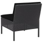 5-tlg. Garten-Sofagarnitur mit Auflagen Poly Rattan Schwarz 5-tlg. Garten-Sofagarnitur mit Auflagen Poly Rattan Schwarz