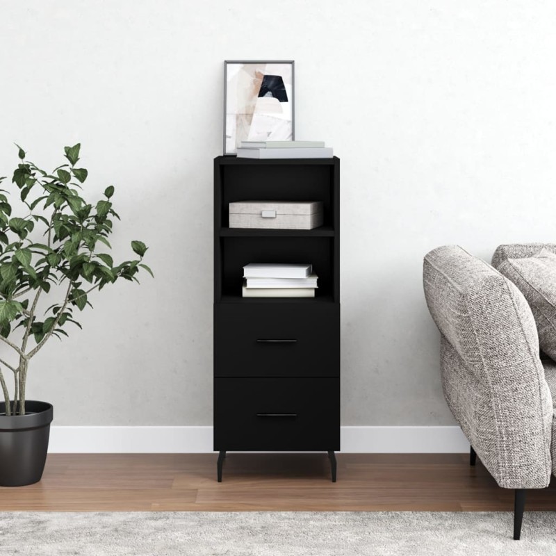 vidaXL Sideboard Schwarz 34,5x34x90 cm Holzwerkstoff vidaXL Sideboard Schwarz 34,5x34x90 cm Holzwerkstoff