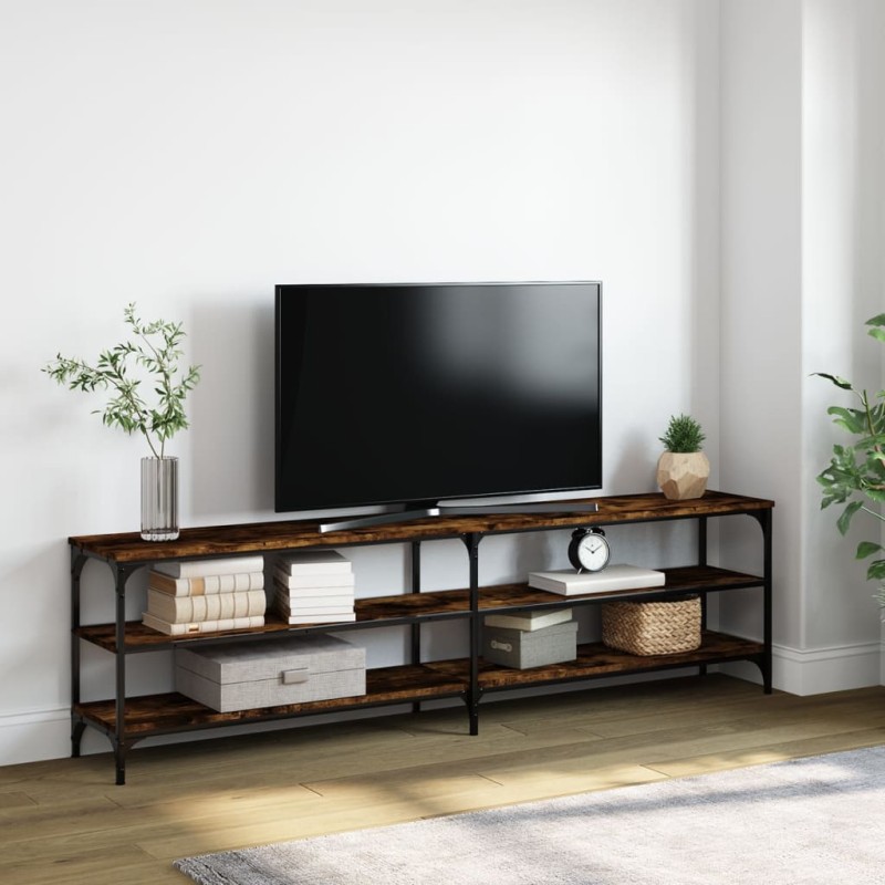 vidaXL TV-Schrank Räuchereiche 180x30x50 cm Holzwerkstoff und Metall vidaXL TV-Schrank Räuchereiche 180x30x50 cm Holzwerkstoff und Metall