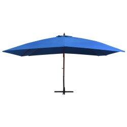 vidaXL Ampelschirm mit Holzmast 400×300 cm Blau