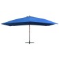 vidaXL Ampelschirm mit Holzmast 400×300 cm Blau