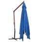 vidaXL Ampelschirm mit Holzmast 400×300 cm Blau