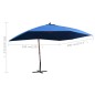 vidaXL Ampelschirm mit Holzmast 400×300 cm Blau
