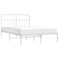 vidaXL Bettgestell mit Kopfteil Metall Weiß 140x190 cm vidaXL Bettgestell mit Kopfteil Metall Weiß 140x190 cm