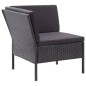 vidaXL 3-tlg. Garten-Lounge-Set mit Auflagen Poly Rattan Schwarz vidaXL 3-tlg. Garten-Lounge-Set mit Auflagen Poly Rattan Schwarz