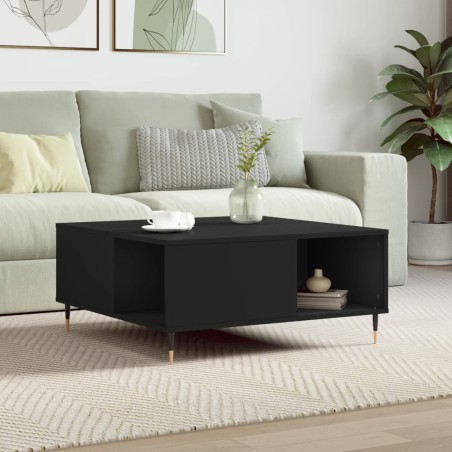 vidaXL Couchtisch Schwarz 80x80x36,5 cm Holzwerkstoff