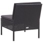 vidaXL 3-tlg. Garten-Lounge-Set mit Auflagen Poly Rattan Schwarz vidaXL 3-tlg. Garten-Lounge-Set mit Auflagen Poly Rattan Schwarz