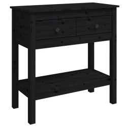 vidaXL Konsolentisch Schwarz 75x35x75 cm Massivholz Kiefer