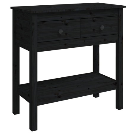 vidaXL Konsolentisch Schwarz 75x35x75 cm Massivholz Kiefer