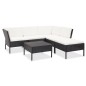 vidaXL 6-tlg. Garten-Lounge-Set mit Auflagen Poly Rattan Schwarz vidaXL 6-tlg. Garten-Lounge-Set mit Auflagen Poly Rattan Schwarz