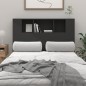 vidaXL Kopfteil mit Ablagen Schwarz 120x18,5x104,5 cm
