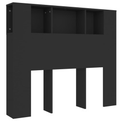 vidaXL Kopfteil mit Ablagen Schwarz 120x18,5x104,5 cm