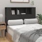 vidaXL Kopfteil mit Ablagen Schwarz 120x18,5x104,5 cm