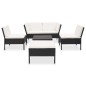 vidaXL 6-tlg. Garten-Lounge-Set mit Auflagen Poly Rattan Schwarz vidaXL 6-tlg. Garten-Lounge-Set mit Auflagen Poly Rattan Schwarz
