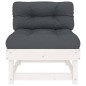 vidaXL Mittelsofas mit Kissen 2 Stk. Weiß Massivholz Kiefer vidaXL Mittelsofas mit Kissen 2 Stk. Weiß Massivholz Kiefer