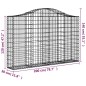 vidaXL Gabione mit Hochbogen 200x30x120/140 cm Verzinktes Eisen vidaXL Gabione mit Hochbogen 200x30x120/140 cm Verzinktes Eisen
