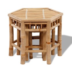 vidaXL Gartenhocker 3 Stk. Bambus
