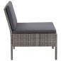 3-tlg. Garten-Lounge-Set mit Auflagen Poly Rattan Grau 3-tlg. Garten-Lounge-Set mit Auflagen Poly Rattan Grau