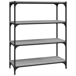 vidaXL Bücherregal Grau Sonoma 80x33x100 cm Holzwerkstoff und Stahl
