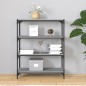 vidaXL Bücherregal Grau Sonoma 80x33x100 cm Holzwerkstoff und Stahl vidaXL Bücherregal Grau Sonoma 80x33x100 cm Holzwerkstoff und Stahl
