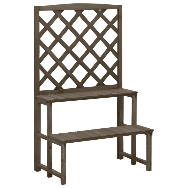 vidaXL Blumentreppe mit Rankgitter Grau 70x42x115cm Massivholz Tanne vidaXL Blumentreppe mit Rankgitter Grau 70x42x115cm Massivholz Tanne