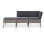 3-tlg. Garten-Lounge-Set mit Auflagen Poly Rattan Grau 3-tlg. Garten-Lounge-Set mit Auflagen Poly Rattan Grau